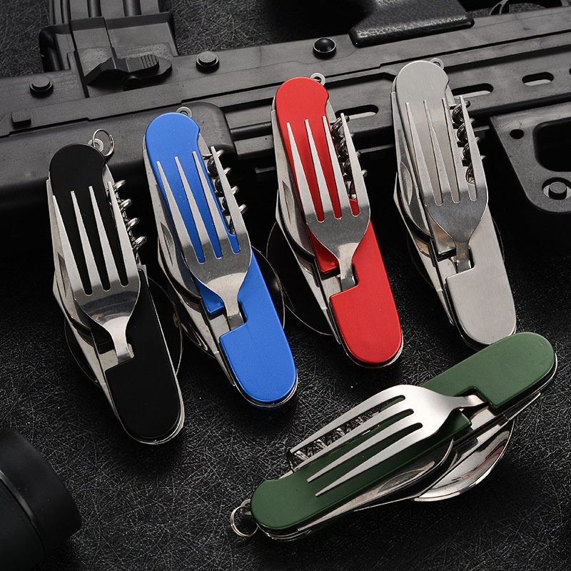 Camping Cooking Survival - 4 in 1 Folding Tableware Detachable