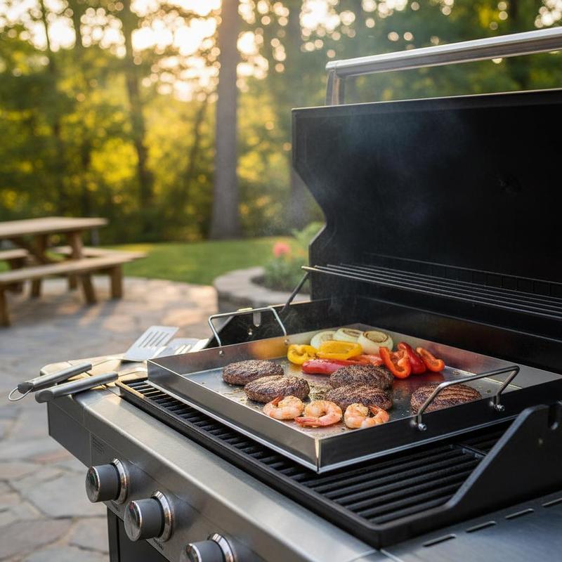 Camping Cooking Survival - Universal Flat Top Griddle 18x16 Inch