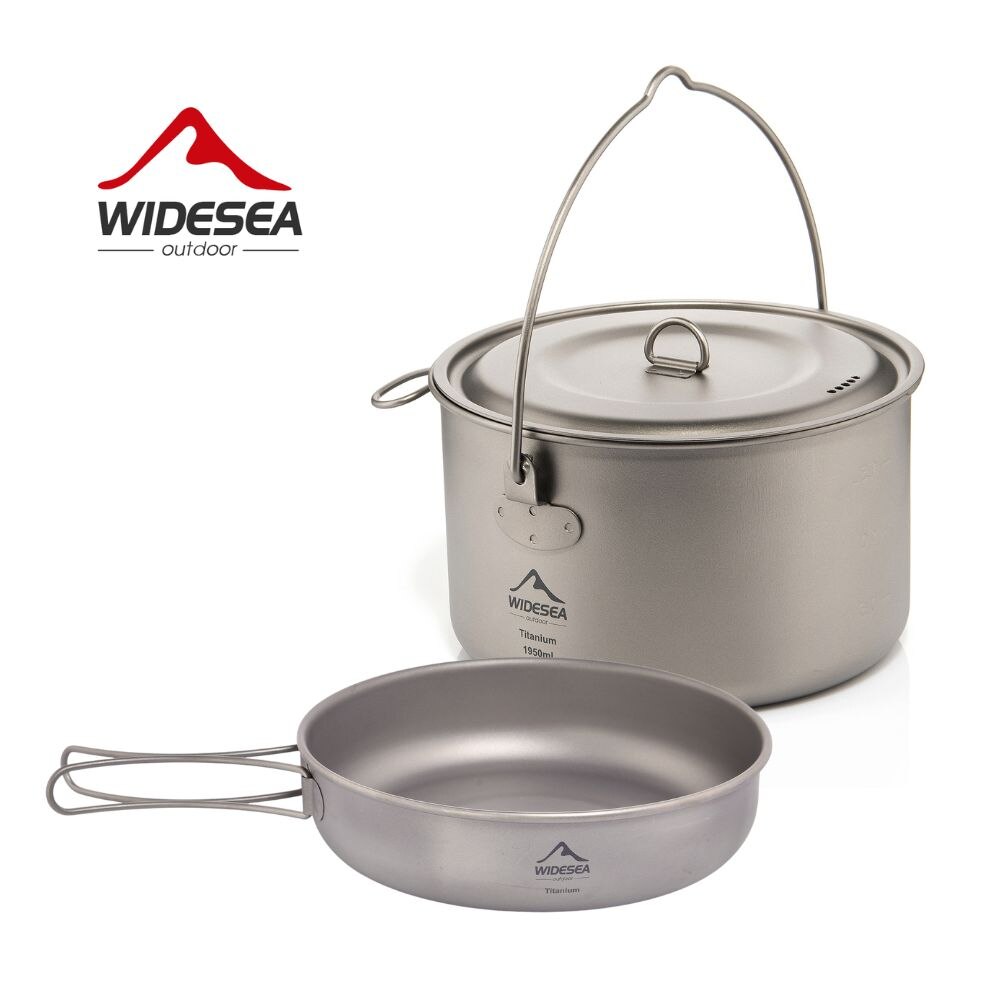 Camping Cooking Cylinder - Widesea Camping Tableware Titanium Cookware Set