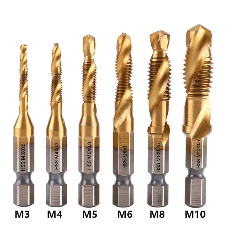 Mess Kit Titanium - 6PCS Metric Titanium Drill Tap Combination