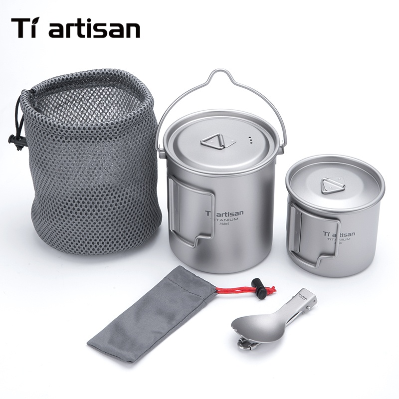 Camp Spork Set - Tiartisan Pure Titanium Ultralight Cookware Set