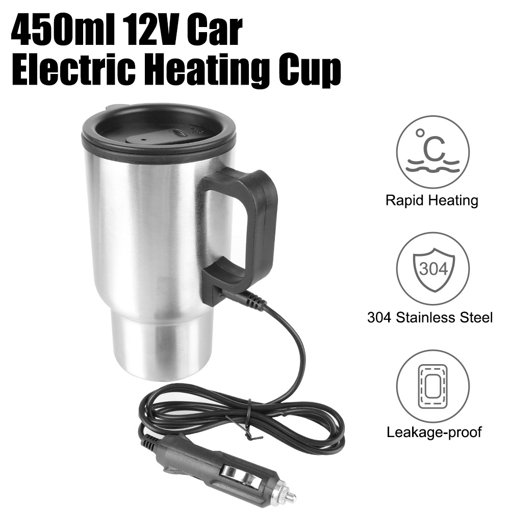 Camping Cooking Mug - 12V 450ml Electric Heating Car Kettle