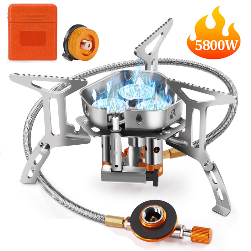 Camping Cooking Windshield - 5800W High-Power Camping Gas Stove, Windproof