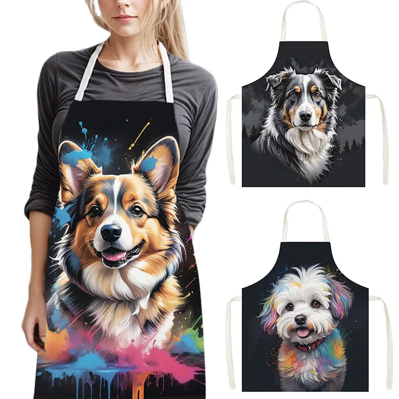 Colorful Dog Portrait Kitchen  - огляд і ціна Camping Cooking Apron