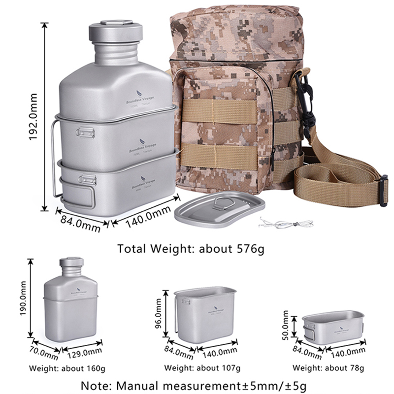 Boundless Voyage Outdoor Milit - огляд і ціна Mess Kit Titanium