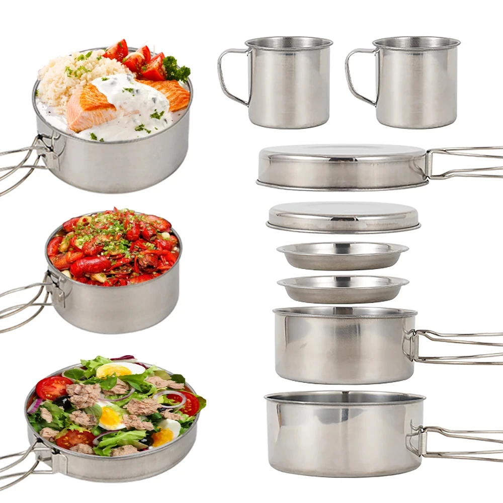 8pcs/Set Camping Cookware Mess - огляд і ціна Camping Cooking Cylinder