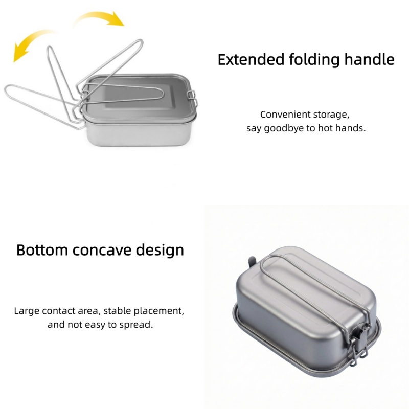 Titanium Lunch Box with Lid an - огляд і ціна Mess Kit Titanium