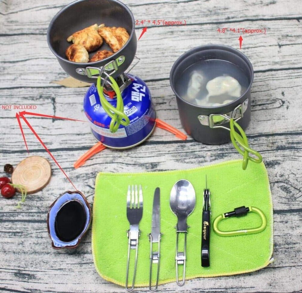 12-17Pcs Camping Cookware Stov - огляд і ціна Camp Spork Set
