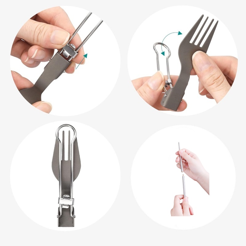 Titanium Foldable Utensil Set  - огляд і ціна Camping Cooking Survival