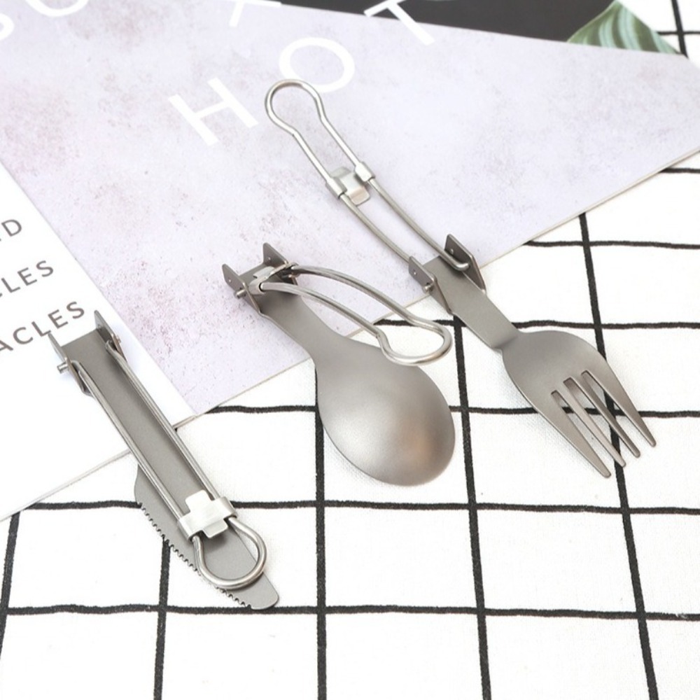 Half Polished Titanium Folding - огляд і ціна Camp Spork Set