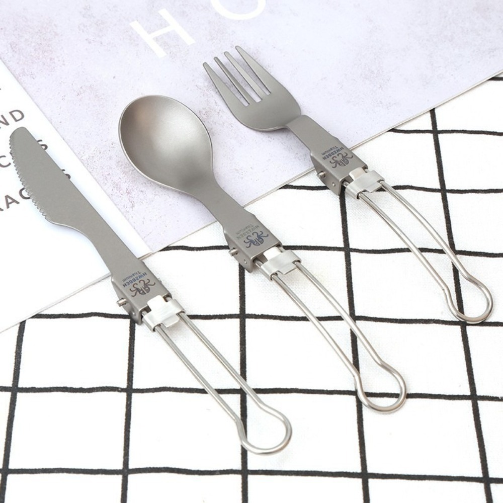 Half Polished Titanium Folding - огляд і ціна Camp Spork Set