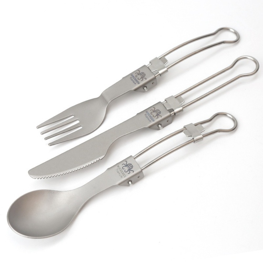 Half Polished Titanium Folding - огляд і ціна Camp Spork Set