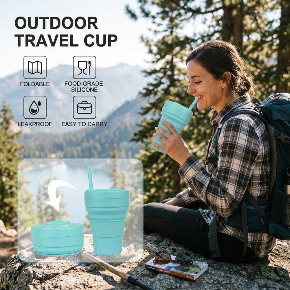 Collapsible Silicone Coffee Cu - огляд і ціна Camping Cooking Mug