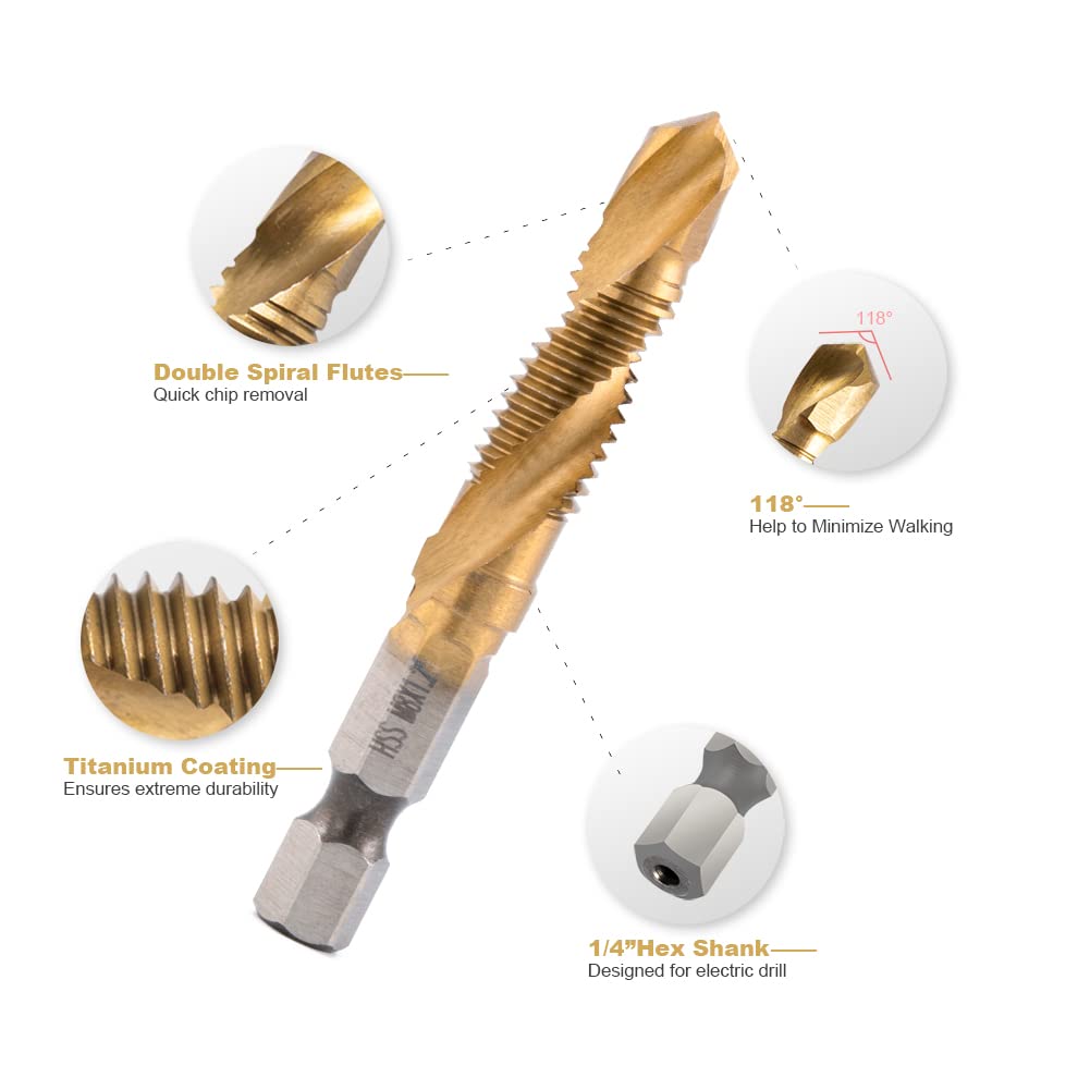 HSS Drill and Tap Bit Set 6pcs - огляд і ціна Mess Kit Titanium