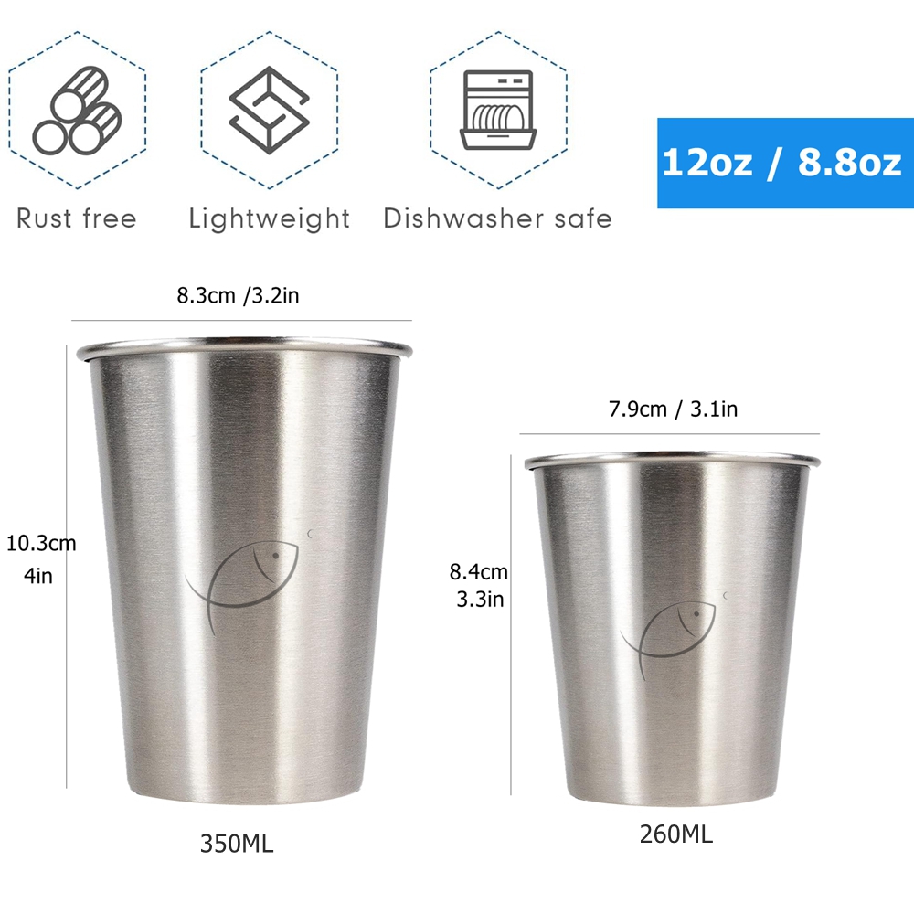 5 Pieces Stainless Steel Cups  - огляд і ціна Camping Cooking Mug