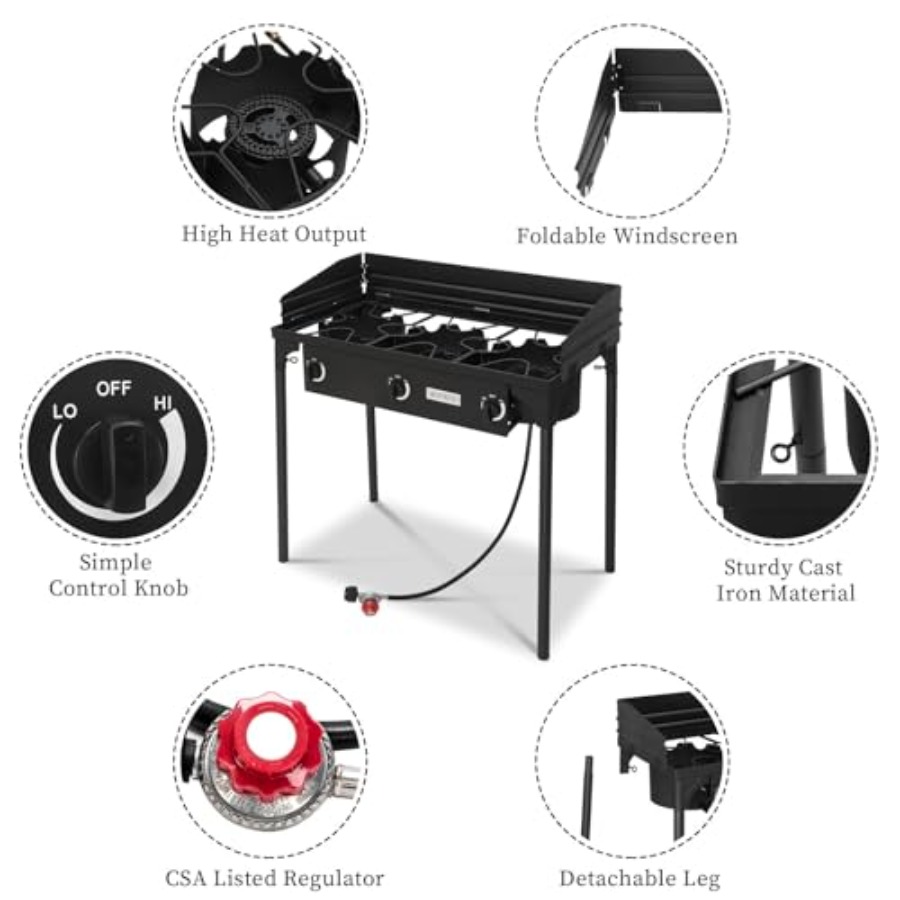 2/3 Burner Outdoor Propane Gas - огляд і ціна Camping Cooking Propane