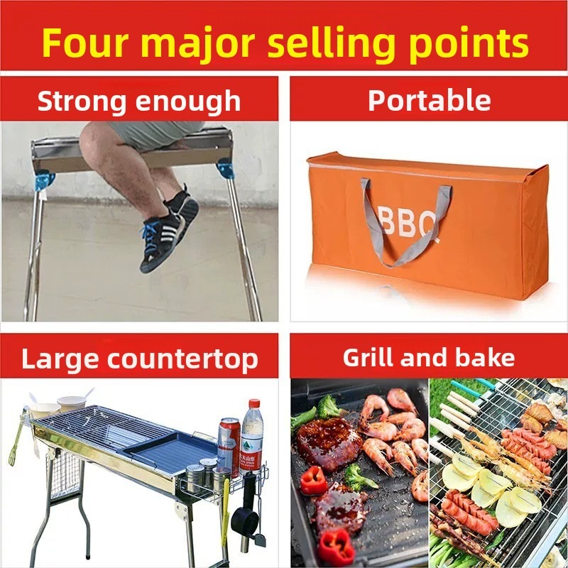 Large Folding Charcoal Barbecu - огляд і ціна Camping Cooking Appliances