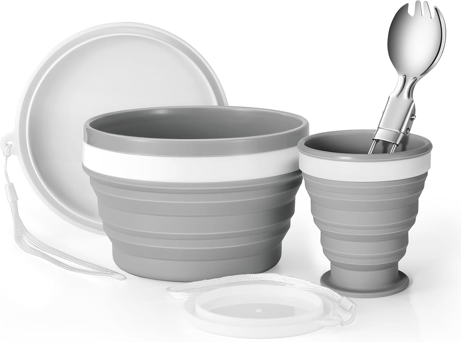 Collapsible Silicone Cup and B - огляд і ціна Camp Spork Set