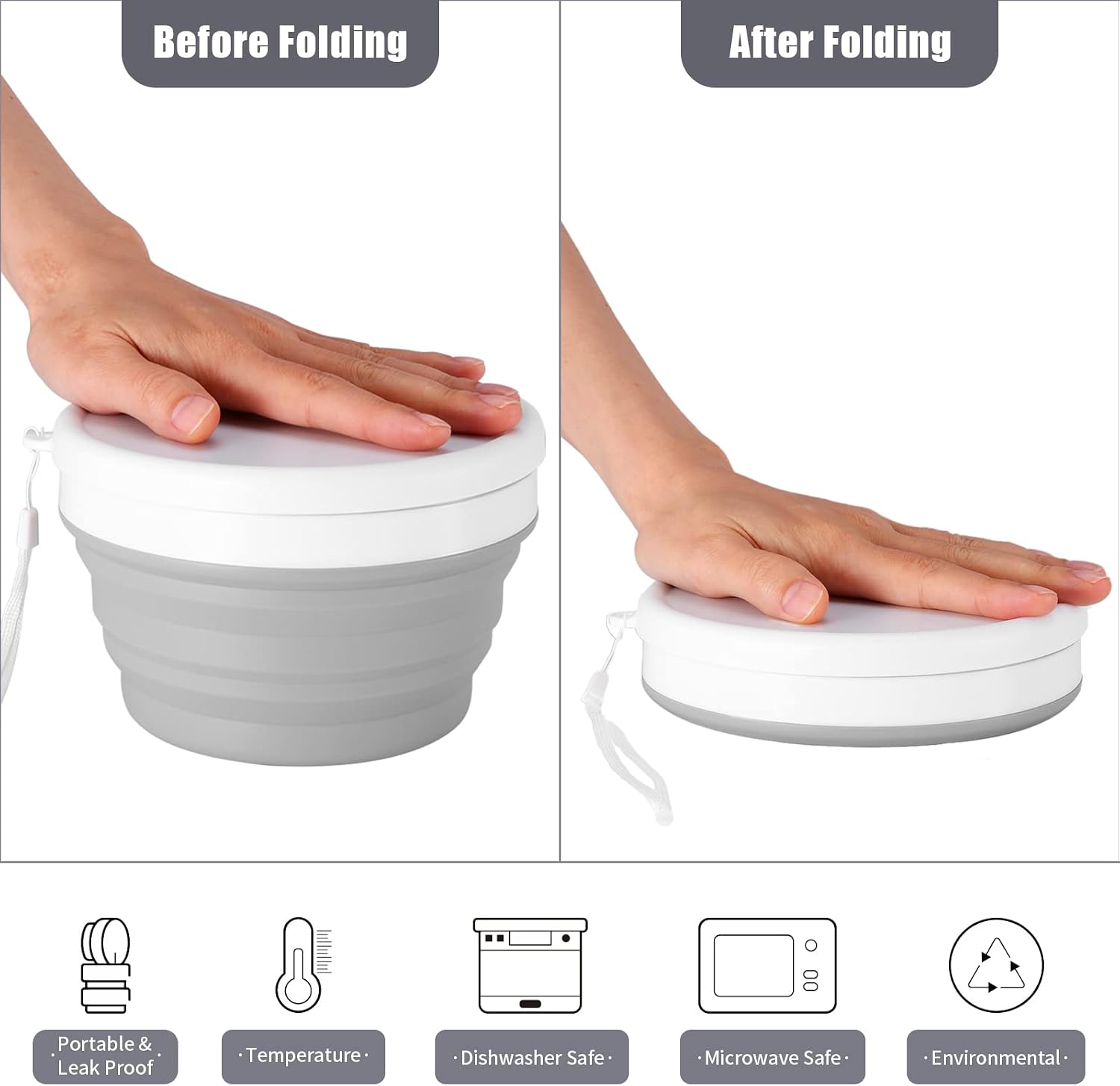 Collapsible Silicone Cup and B - огляд і ціна Camp Spork Set